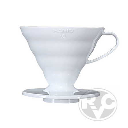 Hario VD-02W. Воронка пластиковая белая. 1-4 чашки